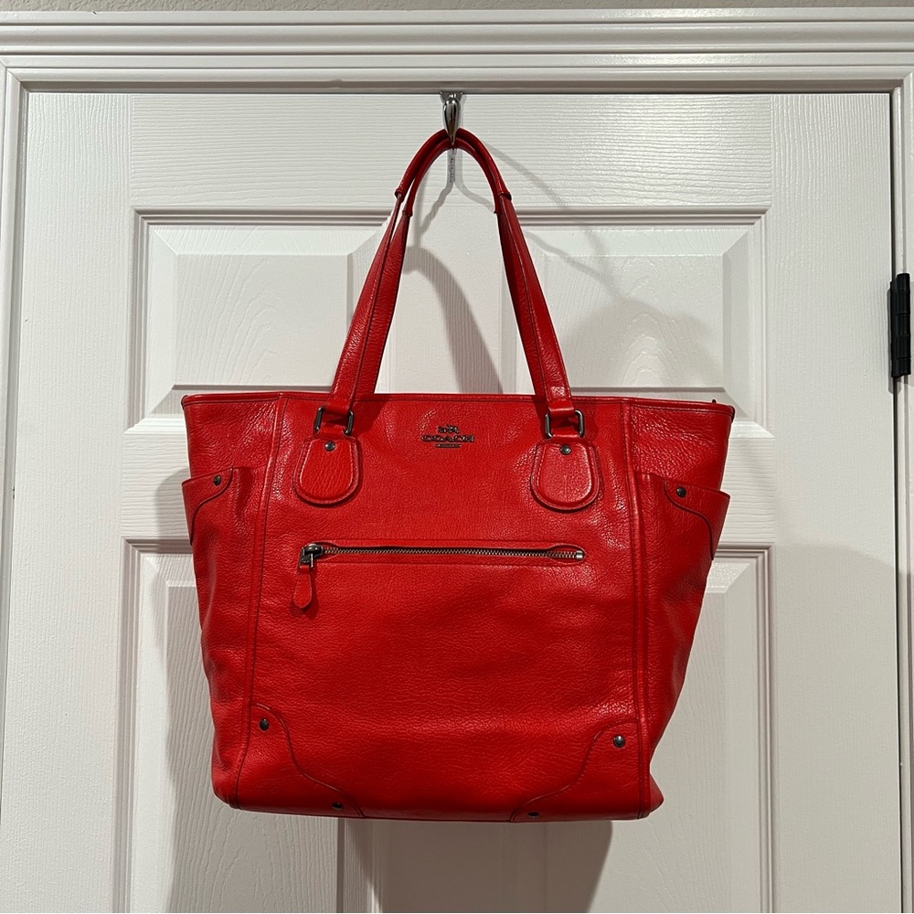 COACH - Bright Red Genuine Leather